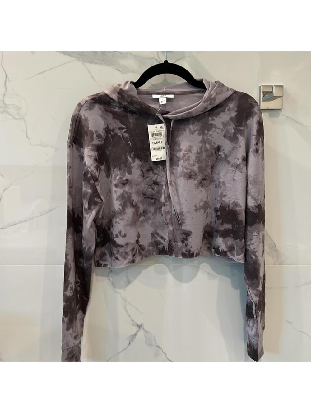 BAR III - Acid Washed Cropped Hoodie
